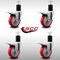 Service Caster 4'' SS Red Poly Swivel 1-3/4'' Expanding Stem Caster Set Total Lock Brake, 4PK SCC-SSEXTTL20S414-PPUB-RED-134-4 - alternate 2